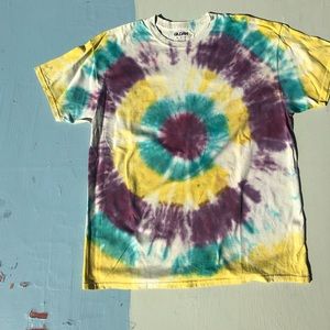 Custom Tie Dye Bullseye Mardi Gras style T shirt